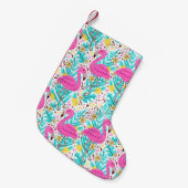 Helder zomerpatroon met flamingo, harten, ijs-c kleine kerstsok (Voorkant (Hangend))