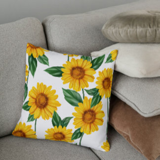 Helder Zonnebloem Tuin - Verse Bloemendecoratie Kussen