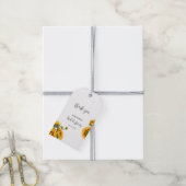 Helder zonnebloemen Bruidsfeest dank je Cadeaulabel (Met Touw)