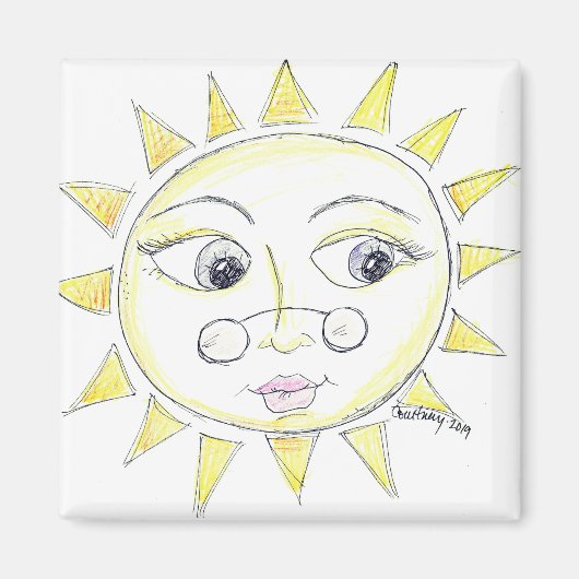 Helder zonnige Magnet Magneet (Voorkant)