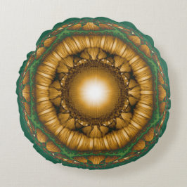 Helderachtig floraal fractaal patroon rond kussen