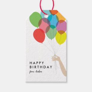 Helderballons Happy Birthday Gift Label Cadeaulabel