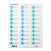 Helderblauw, aangepaste Cadeau Label (Full Sheet)