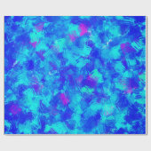 Helderblauw Abstract penseelstreken ontwerp Cadeaupapier (Vlak)