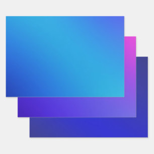 Helderblauw Aqua Ombre-verloop Inpakpapier Vel