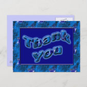 Helderblauw bedankt briefkaart (Voorkant / Achterkant)