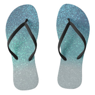 Helderblauw Blauwgroen reserveglitter ombre-gradië Teenslippers