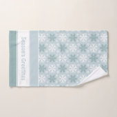 Helderblauw, Blauwgroen wit snowflake patroon Bad Handdoek (Handdoek)