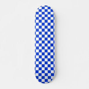 Helderblauw en wit gecontroleerd patroonskateboard skateboard