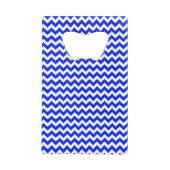 Helderblauw en witte Chevron Kredietkaart Flessenopener (Voorkant)
