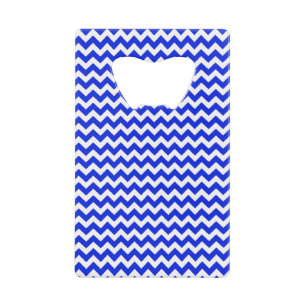 Helderblauw en witte Chevron Kredietkaart Flessenopener
