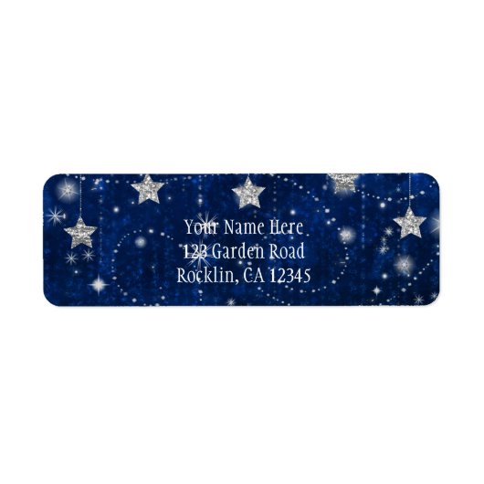 Helderblauw en zilver Keltische Uitnodiging Etiket (Voorkant)