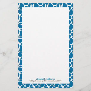 Helderblauw Giraffe Patroon Briefpapier