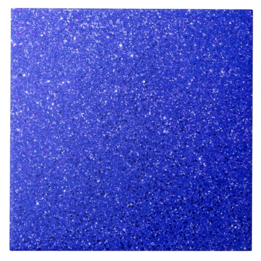 Helderblauw glitter tegeltje (Voorkant)