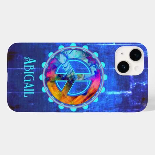 Helderblauw kleurig steunbalkteken Case-Mate iPhone case (Achterkant (horizontaal))