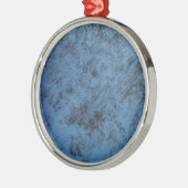 Helderblauw metalen ornament (Links)