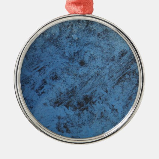 Helderblauw metalen ornament (Voorkant)