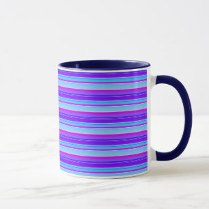 Helderblauw paarse violet gestreept mok