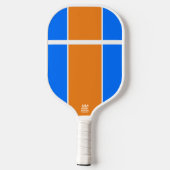 Helderblauw Tangerine Sinaasappel Witte Racing Str Pickleball Paddle (Achterkant)