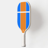 Helderblauw Tangerine Sinaasappel Witte Racing Str Pickleball Paddle (Links)