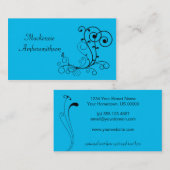 Helderblauw zwart Visitekaartje (Voorkant / Achterkant)