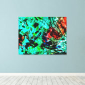 Helderblauwe abstracte canvasprint op spanning,Hel Canvas Afdruk (Insitu (Houten vloer))