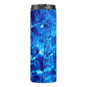 Helderblauwe achtergrond thermosbeker (Achterkant)