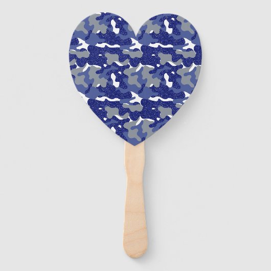 Helderblauwe camouflage Sparkle Camo liefhebbers Handwaaier (Achterkant)