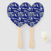 Helderblauwe camouflage Sparkle Camo liefhebbers Handwaaier (Voorkant en achterkant)