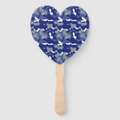 Helderblauwe camouflage Sparkle Camo liefhebbers Handwaaier (Voorkant)