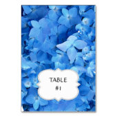 Helderblauwe hortensia tafel / plaats kaarten (Voorkant)
