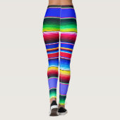 Helderblauwe Leggings met streepjes (Achterkant)