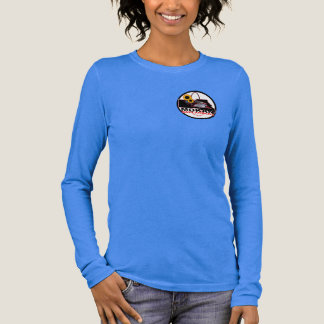 Helderblauwe MOKAN Badlanders Dames LH-logo Tri-Blend Shirt