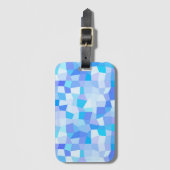 Helderblauwe mozaïek bagagelabel (Voorkant (verticaal))