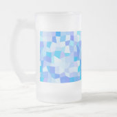 Helderblauwe mozaïek matglas bierpul (Links)