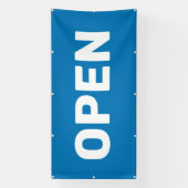 Helderblauwe OPEN Banner (Verticaal)