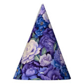 Helderblauwe paarse witte bloemen feesthoedjes (Links)