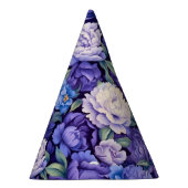 Helderblauwe paarse witte bloemen feesthoedjes (Rechts)