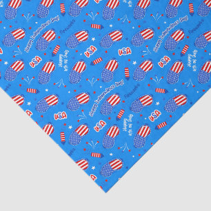 Helderblauwe Patriottische Sterren en Strepen Vuur Tissuepapier