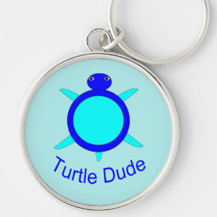 Helderblauwe schildpad Sleutelhanger