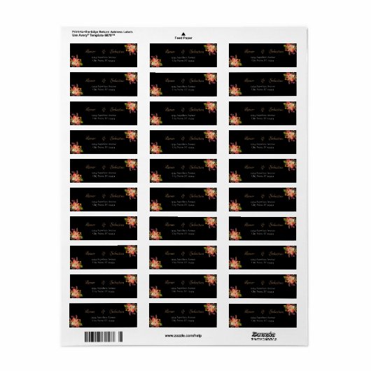 Helderbloemen Waterverf Bouquets Weddenschap Label (Full Sheet)