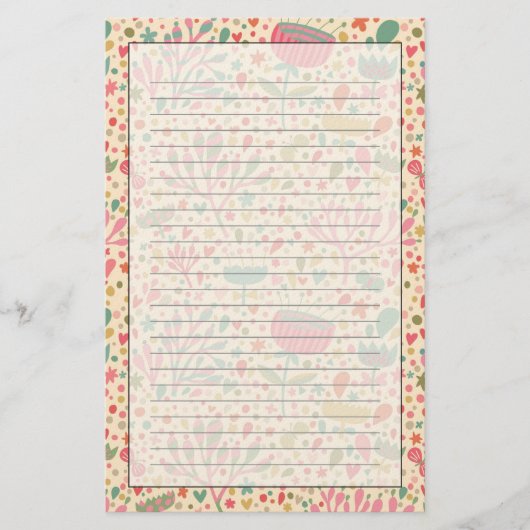 Helderbloempatroon Briefpapier (Voorkant)