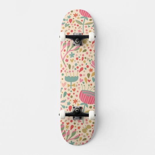 Helderbloempatroon Skateboard (Voorkant)