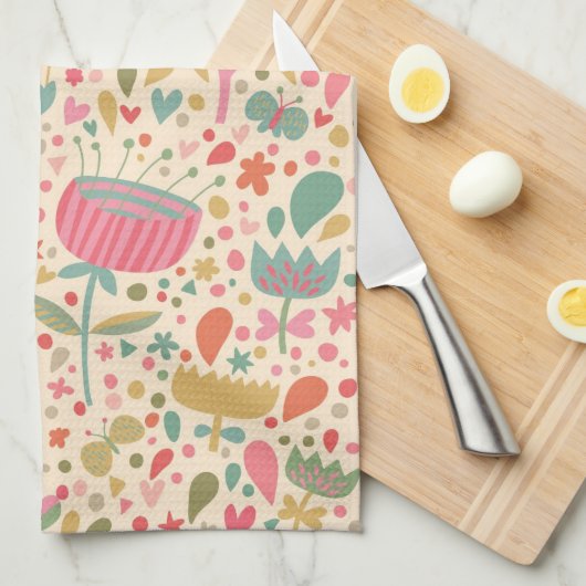 Helderbloempatroon Theedoek (Quarter Fold)