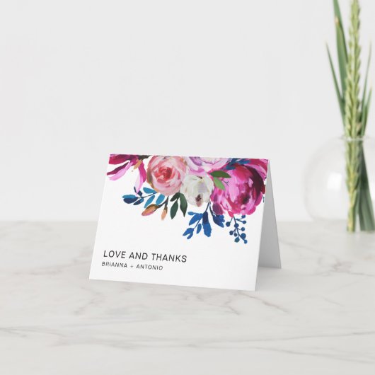 Helderbruin bloedig modern huwelijk bedankkaart (Voorkant)