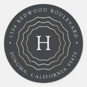 Heldercirkel | Modern Monogram retouradres Ronde Sticker (Voorkant)