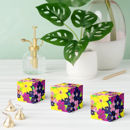 Heldere Abstracte bloemkunst Bedankdoosjes (Meervoudige)