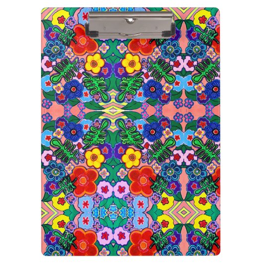 Heldere Abstracte bloemkunst Klembord (Voorkant)