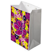 Heldere Abstracte bloemkunst Medium Cadeauzakje (Voorkant Gekanteld)