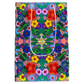 Heldere Abstracte bloemkunst Medium Cadeauzakje (Achterkant)